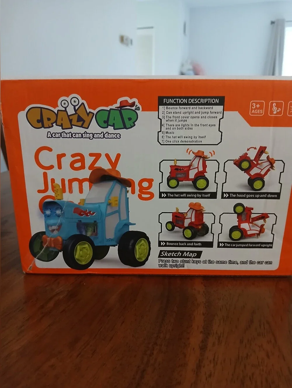 Crazy Jumping Car- Blue and Yellow. NIB Ages 3+